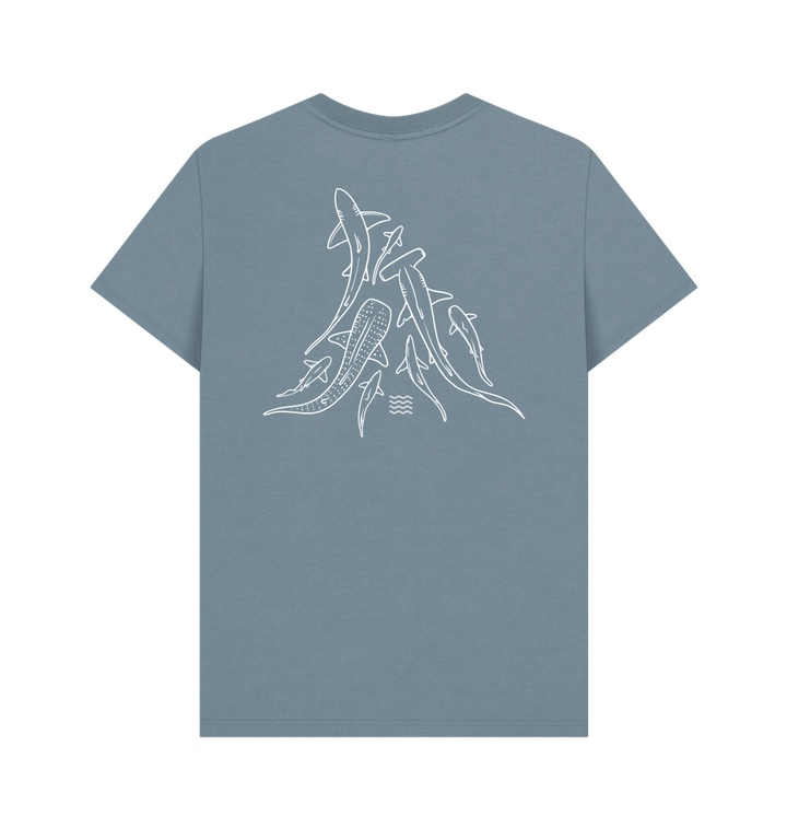 Stone Blue Printed T-shirt Back