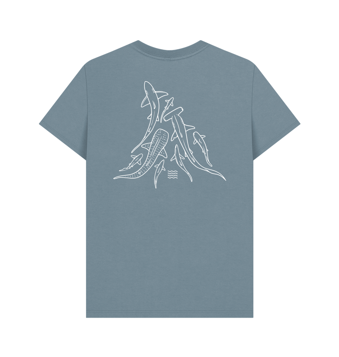 Stone Blue Printed T-shirt Back