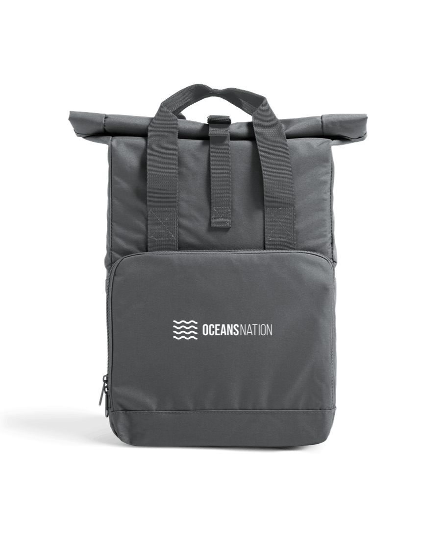 Graphite Grey Oceans Nation Recycled Roll-Top Backpack