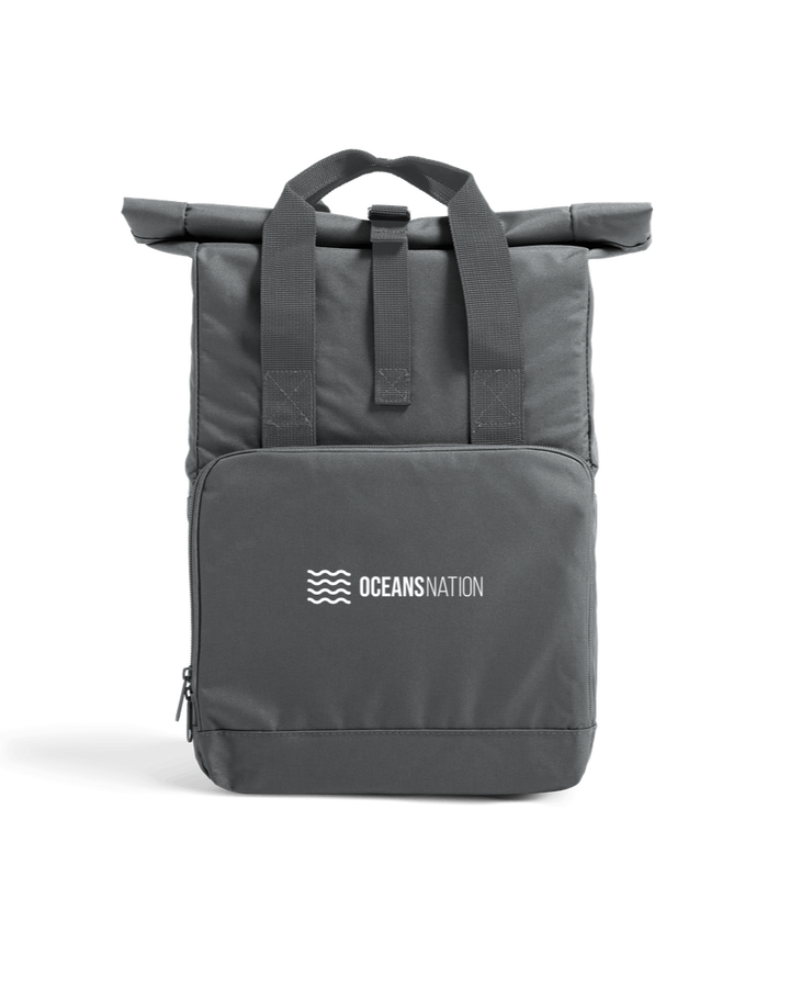 Graphite Grey Oceans Nation Recycled Roll-Top Backpack