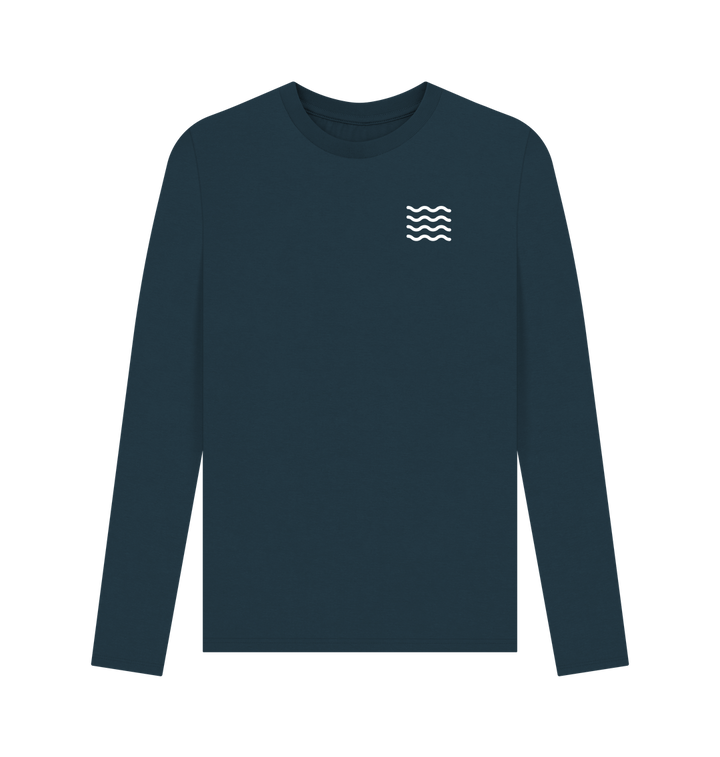Denim Blue Printed Long Sleeve T Shirt
