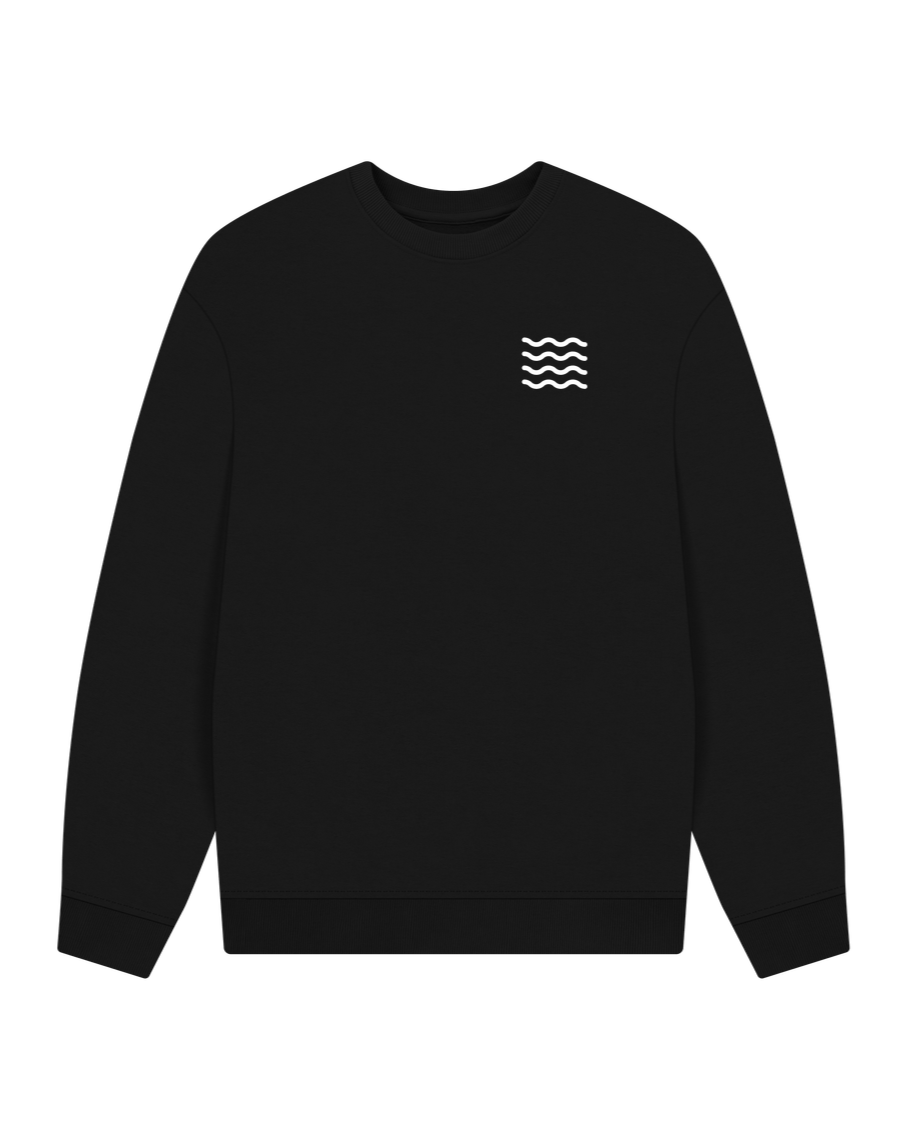 Black Fins Oversized Sweatshirt