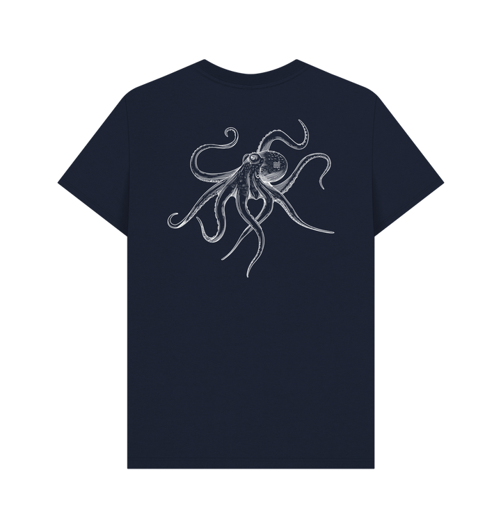 Navy Blue Printed T-shirt Back