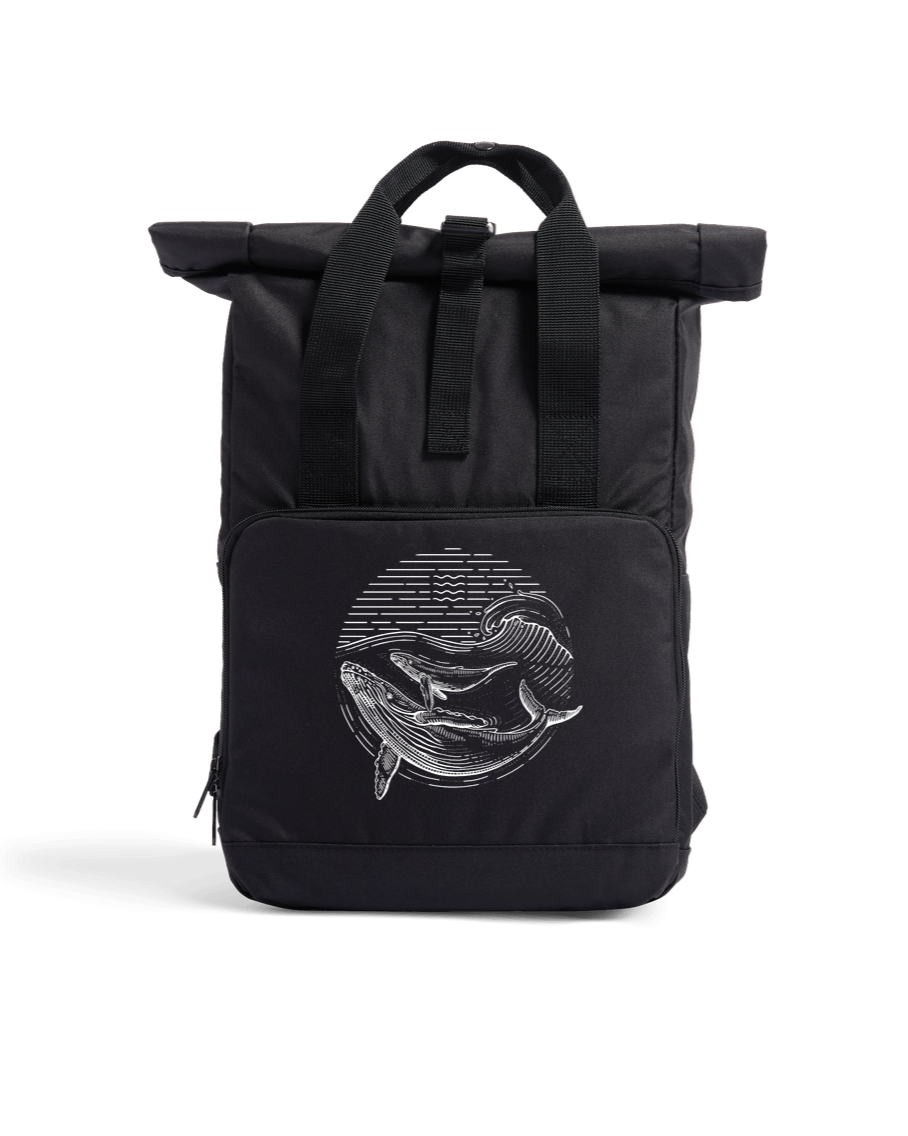 Black Ocean Guardians Recycled Roll-Top Backpack