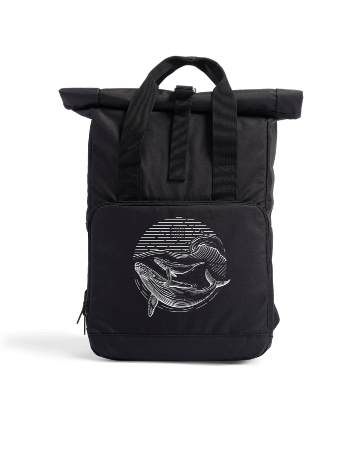 Black Ocean Guardians Recycled Roll-Top Backpack