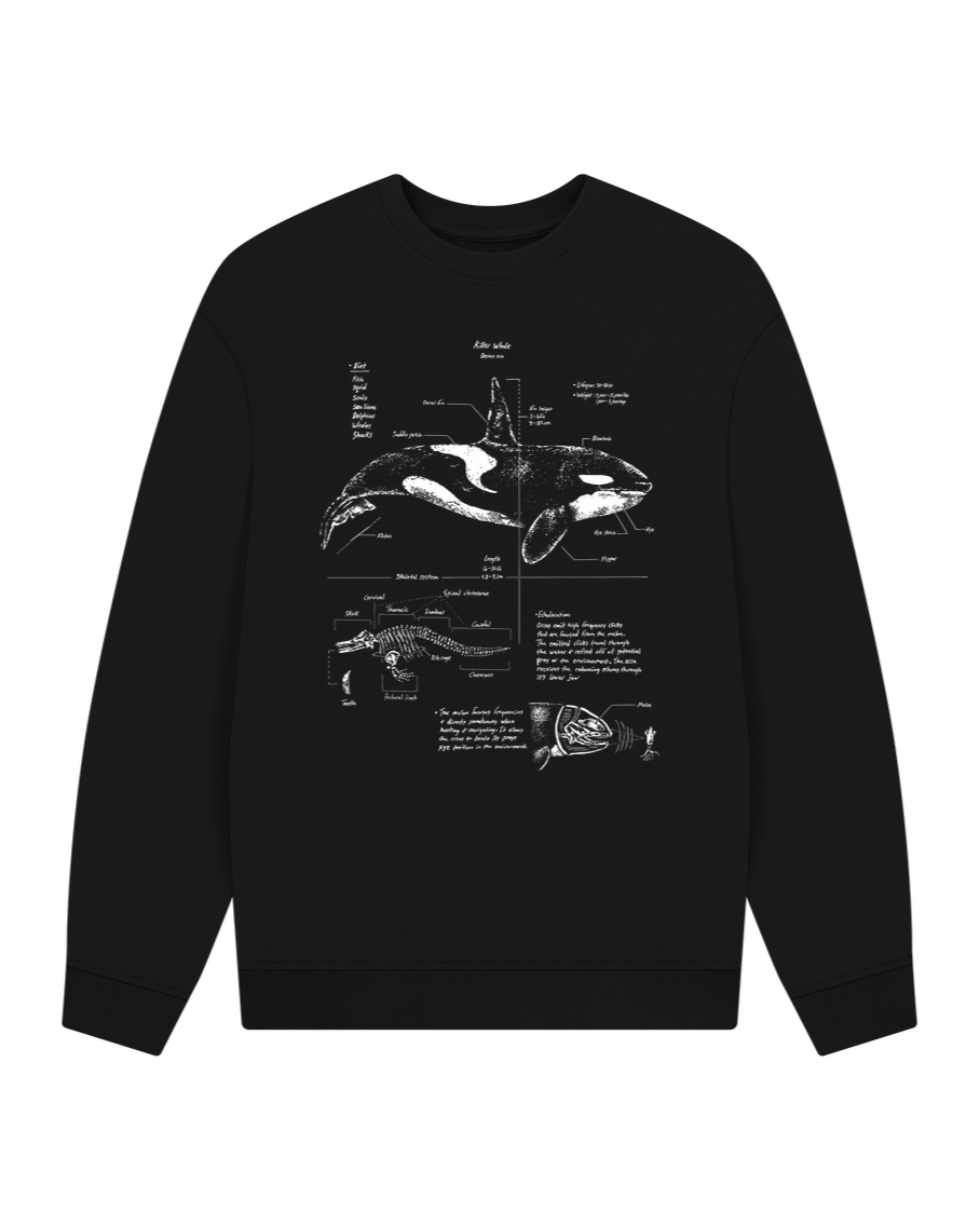 Black Orca Anatomy Oversized Sweatshirt