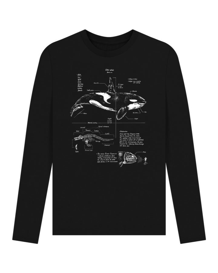 Black Orca Anatomy Long Sleeve T-shirt