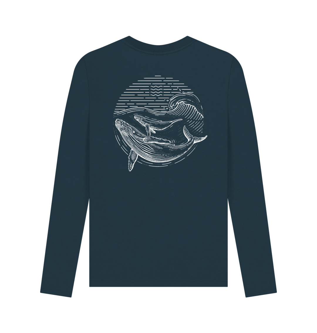 Denim Blue Printed Long Sleeve T Shirt