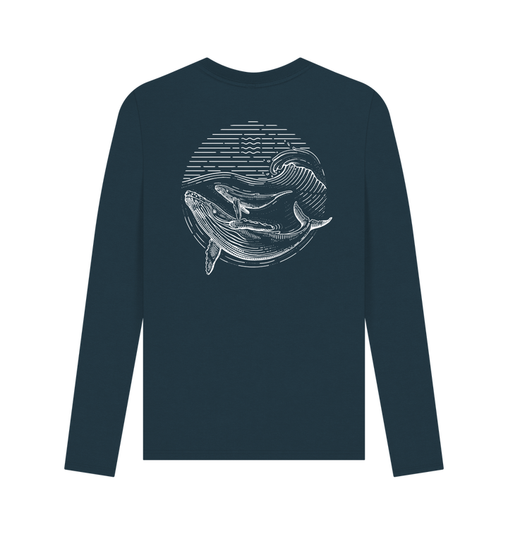 Denim Blue Printed Long Sleeve T Shirt