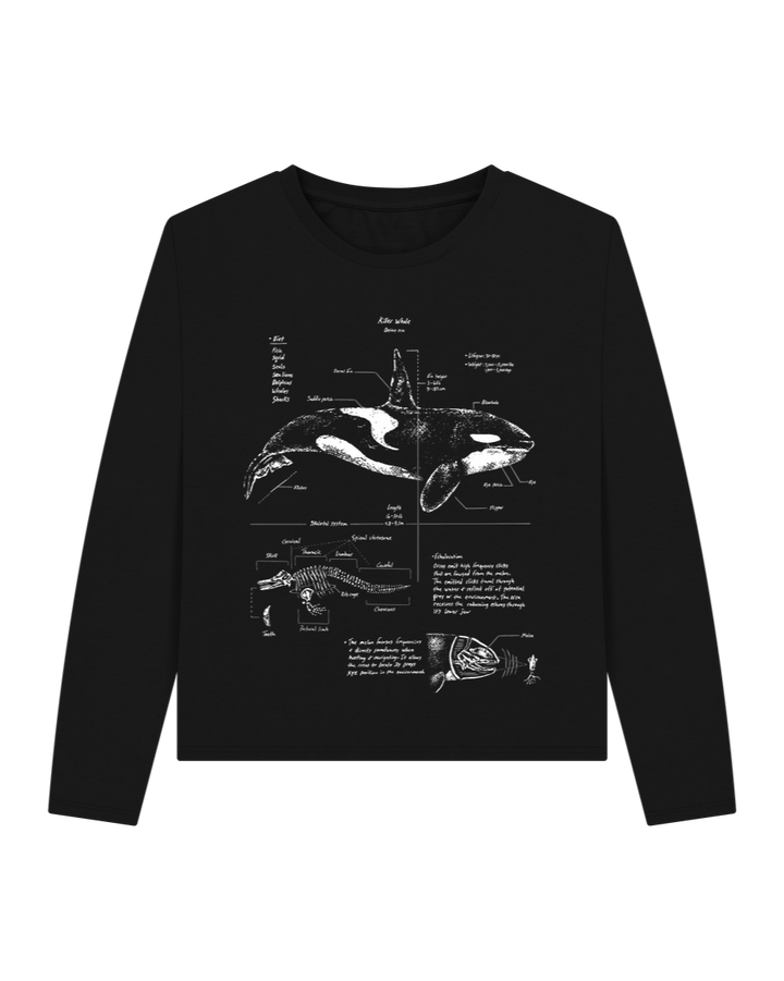 Black Orca Anatomy Heavyweight Long Sleeve T-shirt