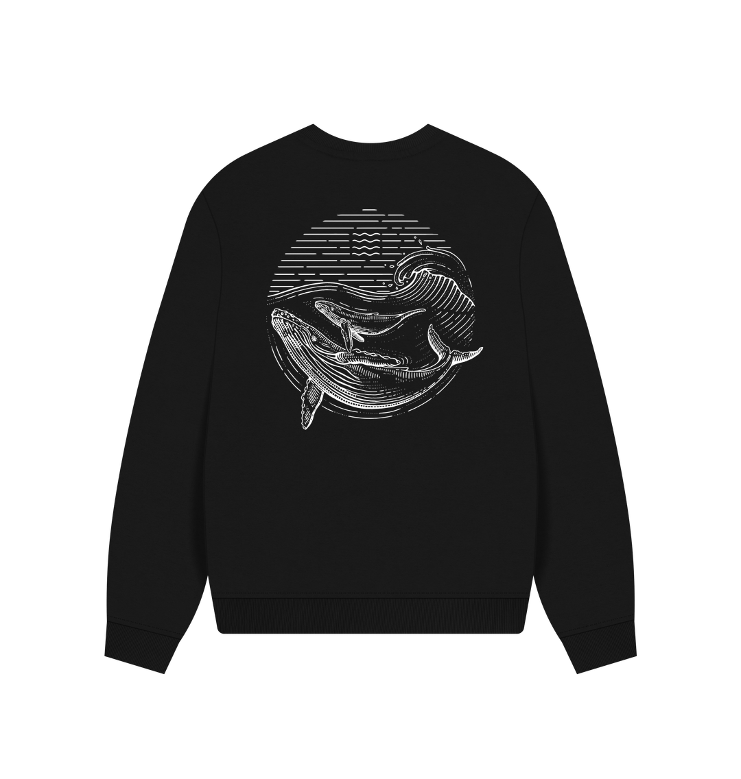 Black Printed Sweater Back