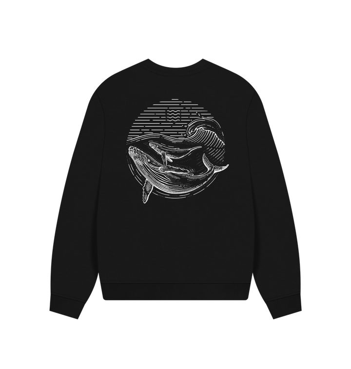 Black Printed Sweater Back