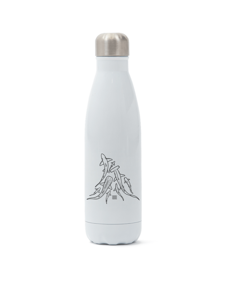 White Fins Stainless Steel Water Bottle