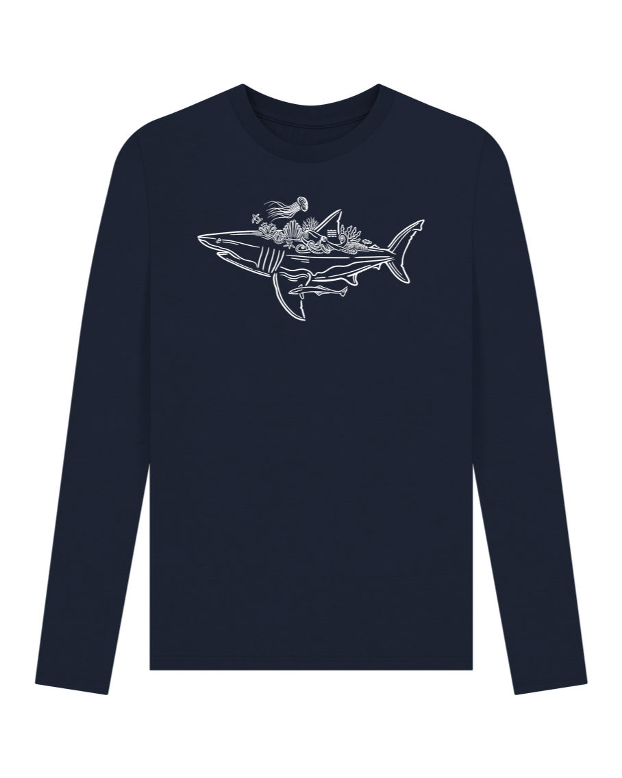 Navy Blue Balance Keepers Long Sleeve T-shirt \/ Front Print