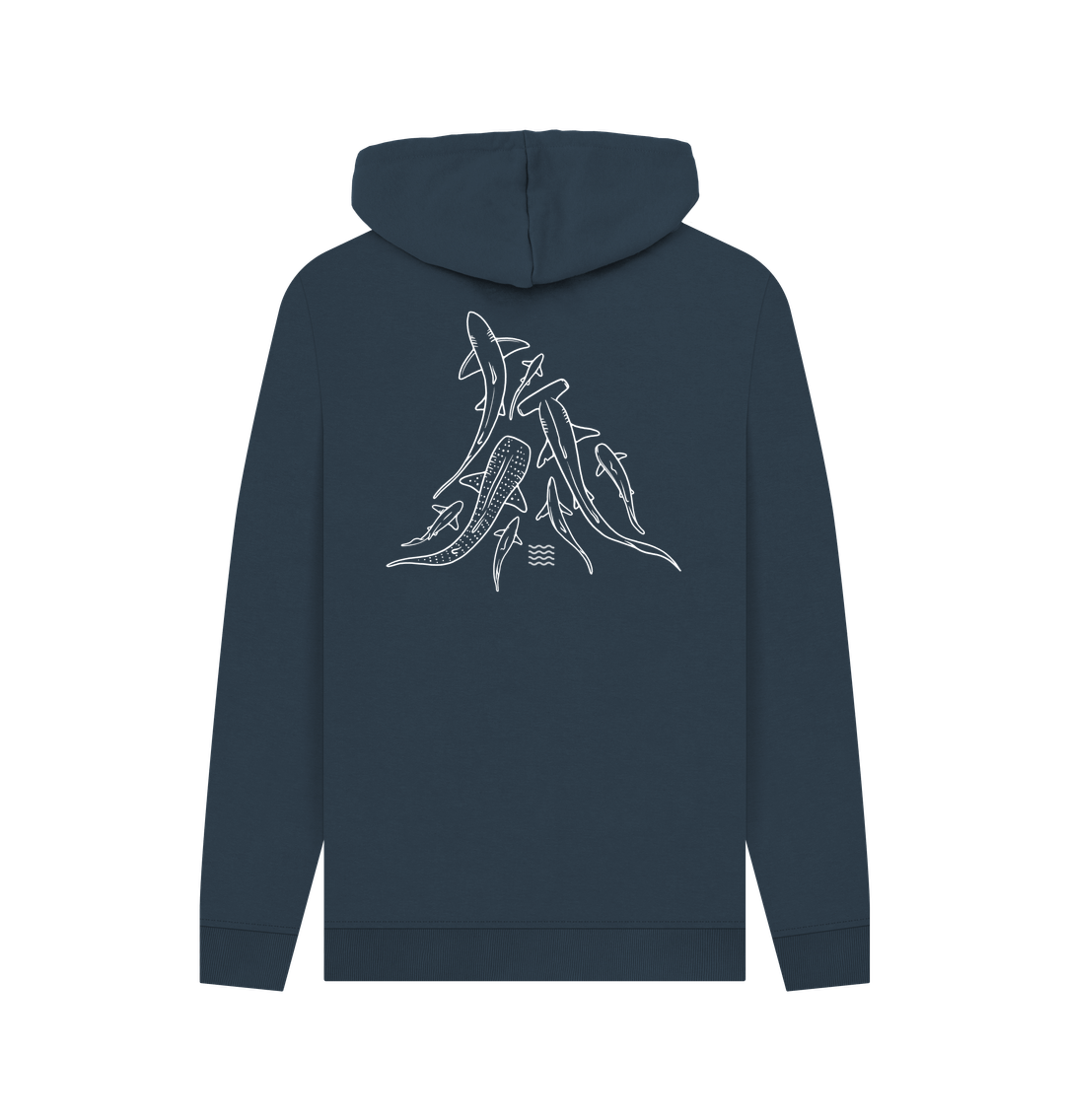 Navy Printed Hoody
