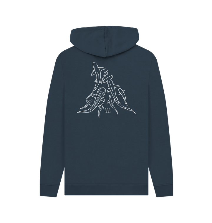 Navy Printed Hoody