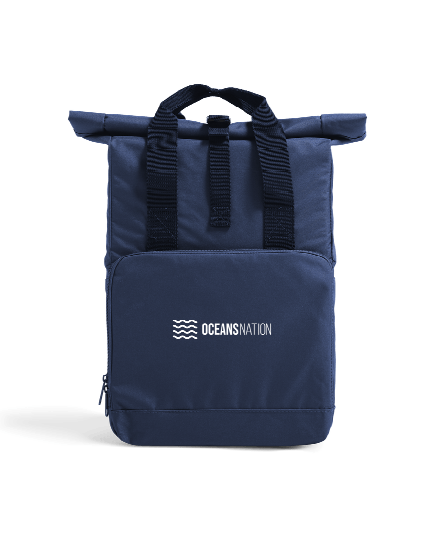 Navy Dusk Oceans Nation Recycled Roll-Top Backpack