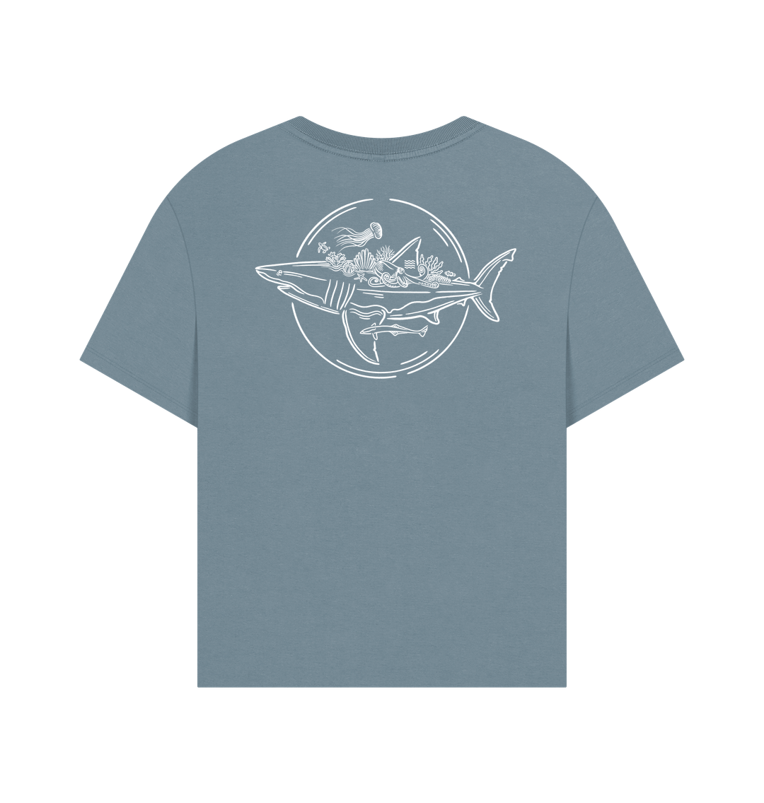 Stone Blue Printed T-shirt Back