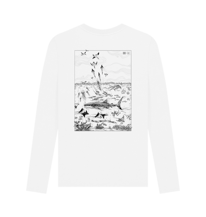 White Printed Long Sleeve T Shirt