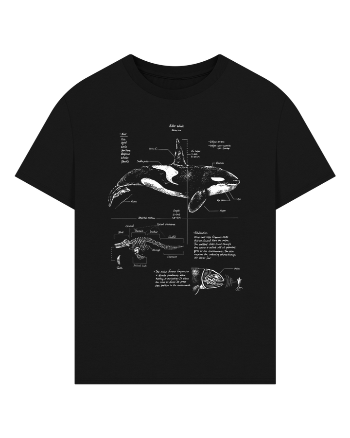 Black Orca Anatomy Oversized T-shirt