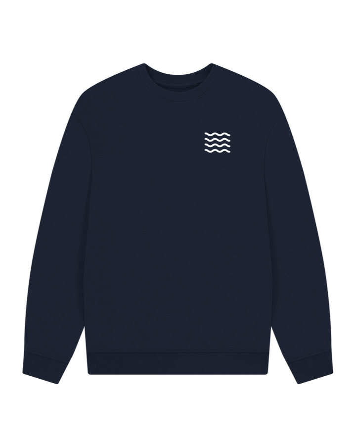 Navy Blue Oceans Nation Logo Oversized Sweatshirt