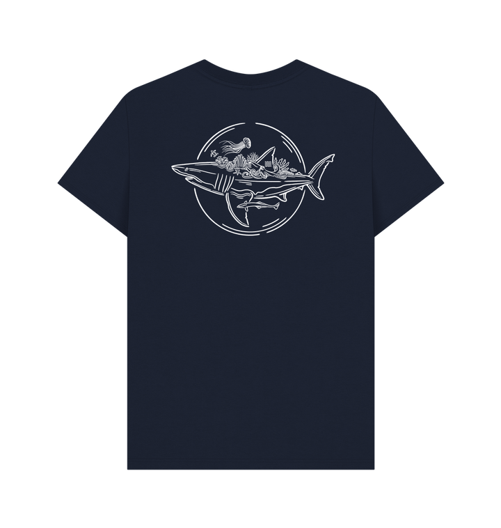Navy Blue Printed T-shirt Back