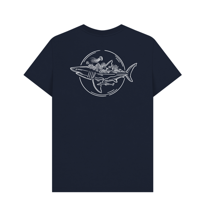 Navy Blue Printed T-shirt Back