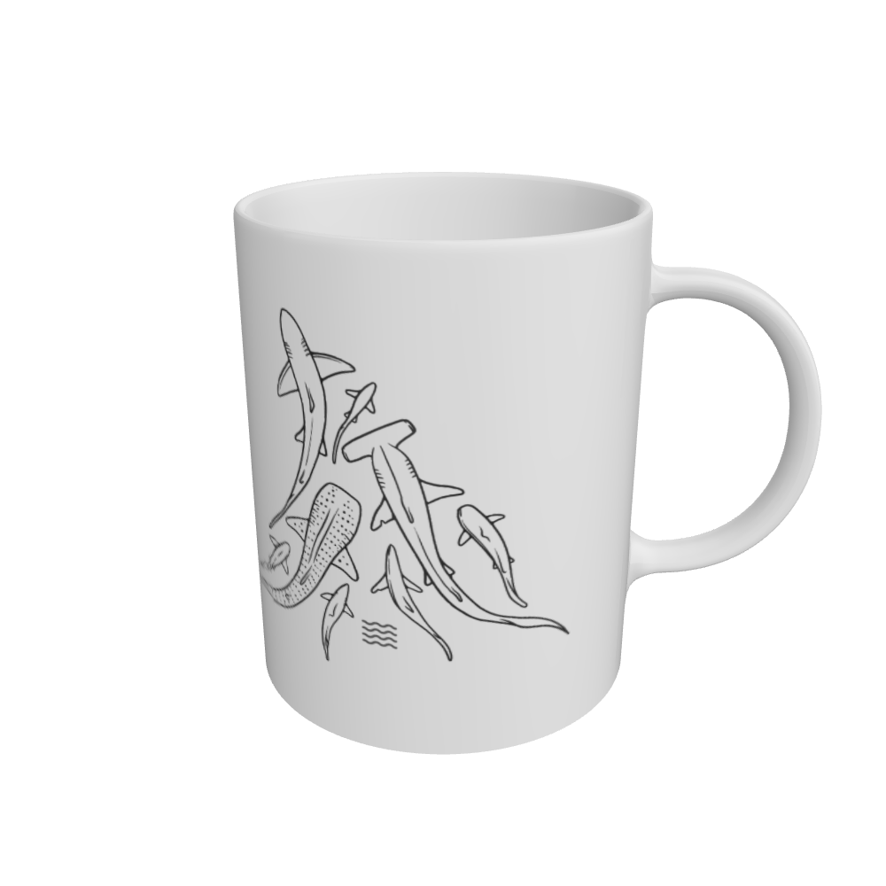 White Fins Mug