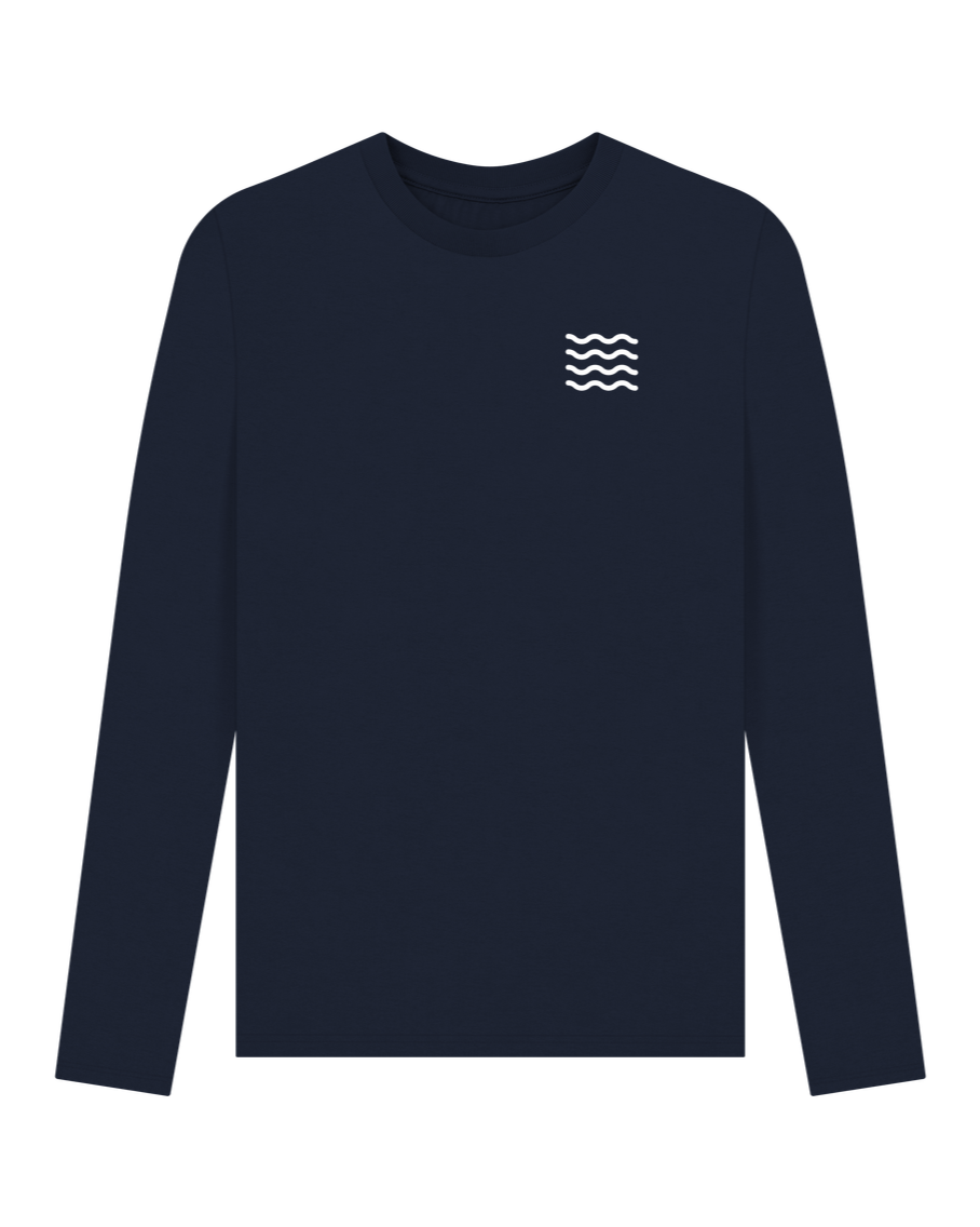 Navy Blue Oceans Nation Logo Long Sleeve T-shirt