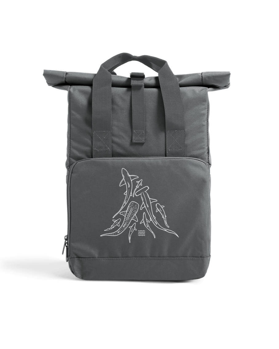 Graphite Grey Fins Recycled Roll-Top Backpack