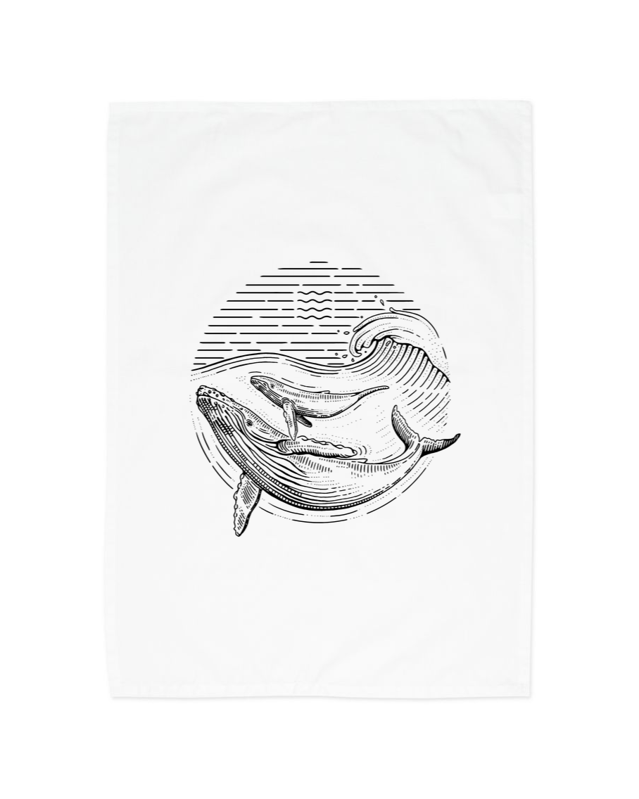 White Ocean Guardians Tea Towel