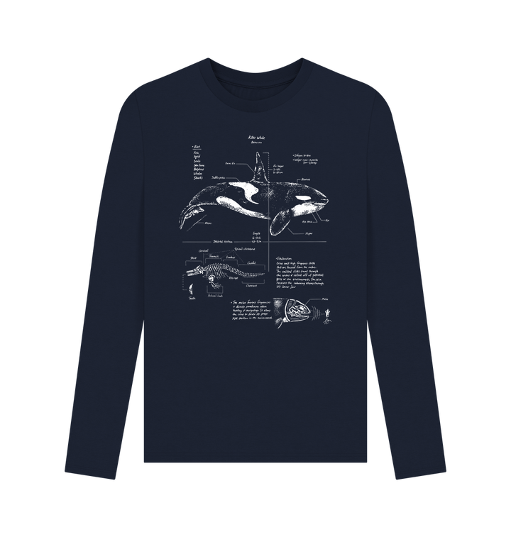 Navy Blue Printed Long Sleeve T Shirt