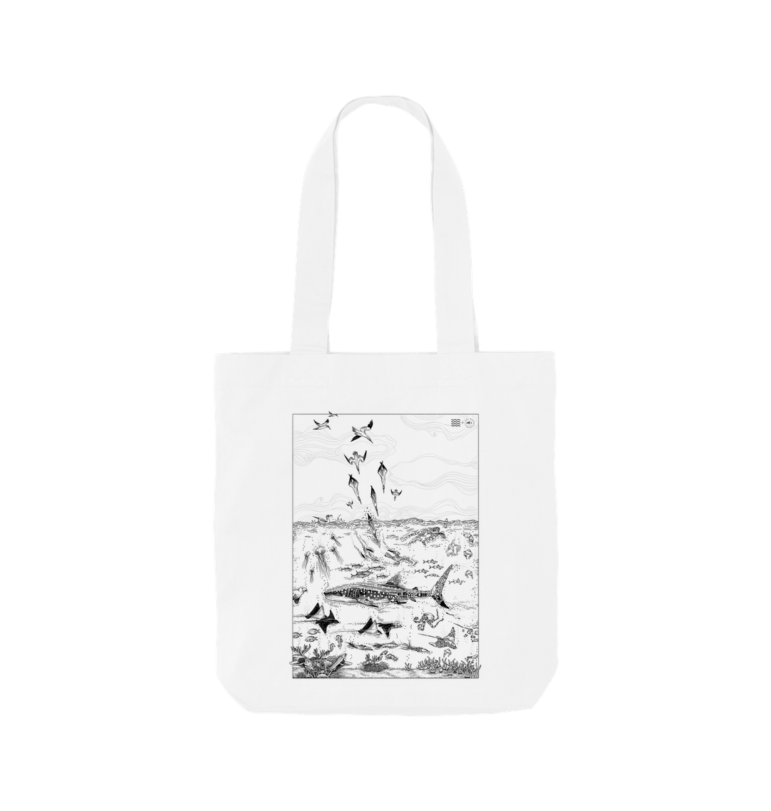 White Two Sides Tote Bag