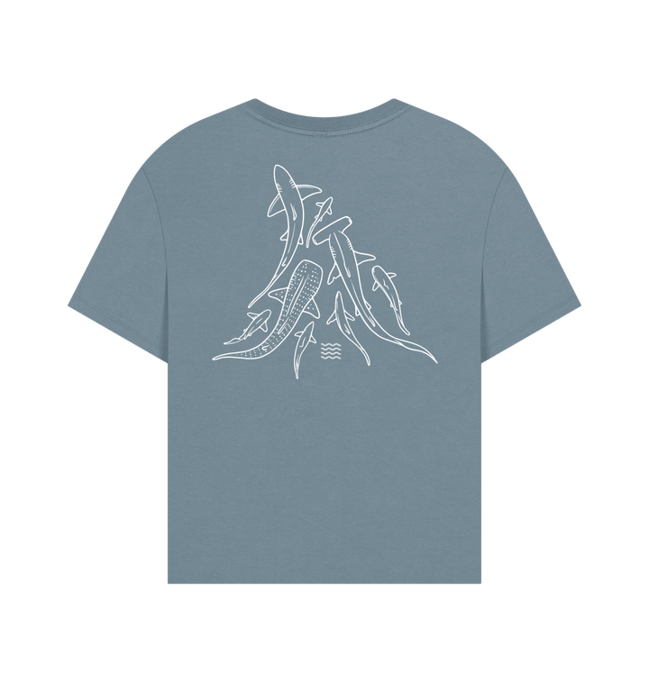 Stone Blue Printed T-shirt Back