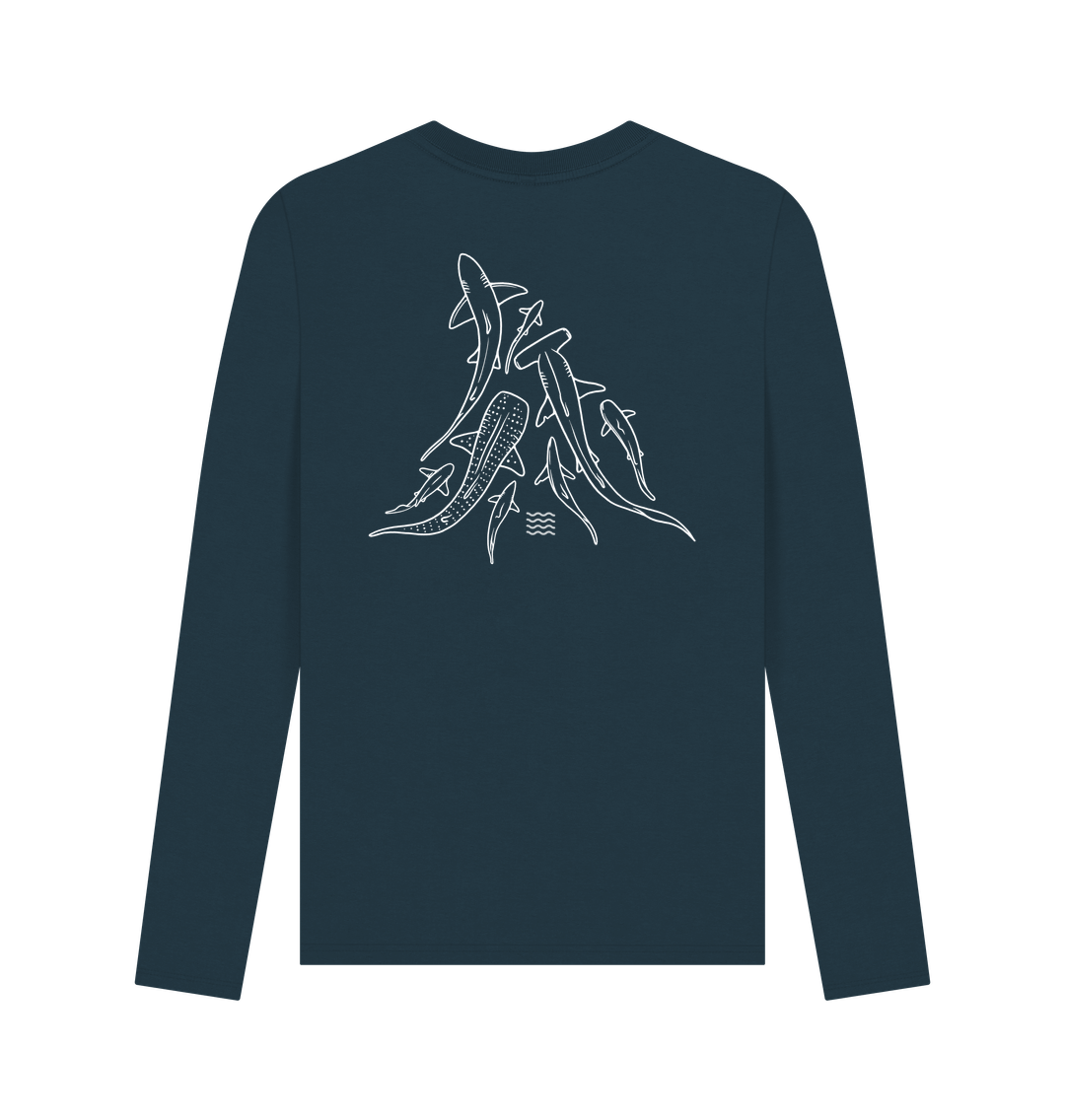 Denim Blue Printed Long Sleeve T Shirt