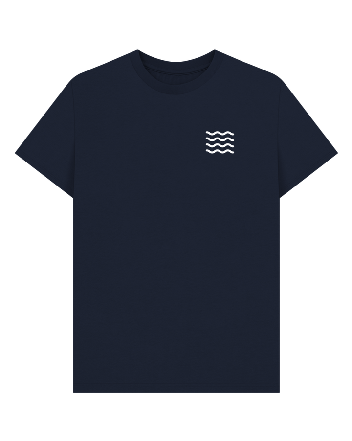 Navy Blue Two Sides T-shirt White