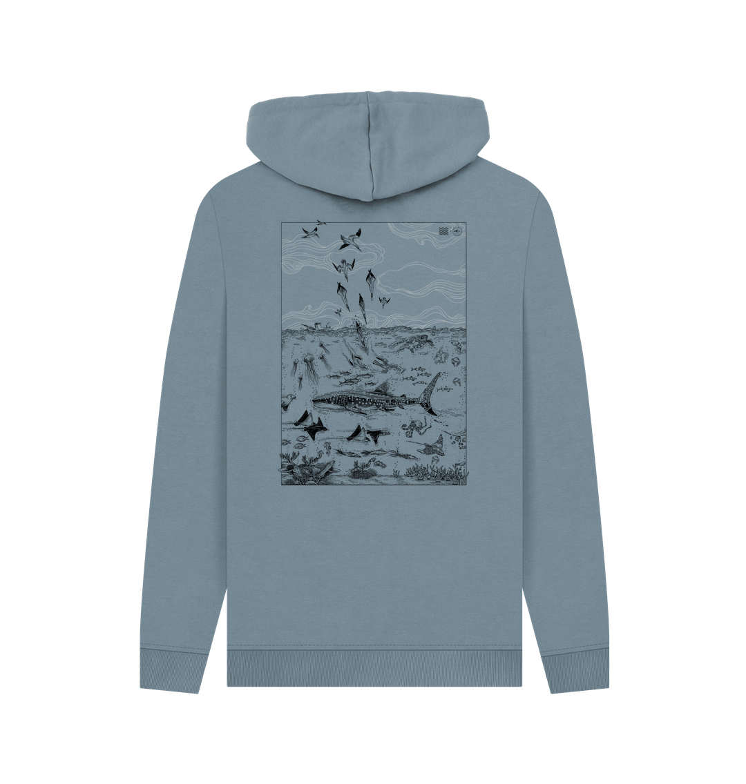 Stone Blue Printed Hoody