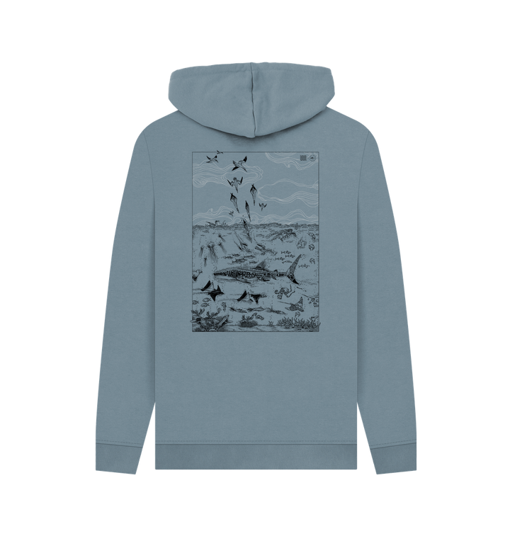 Stone Blue Printed Hoody