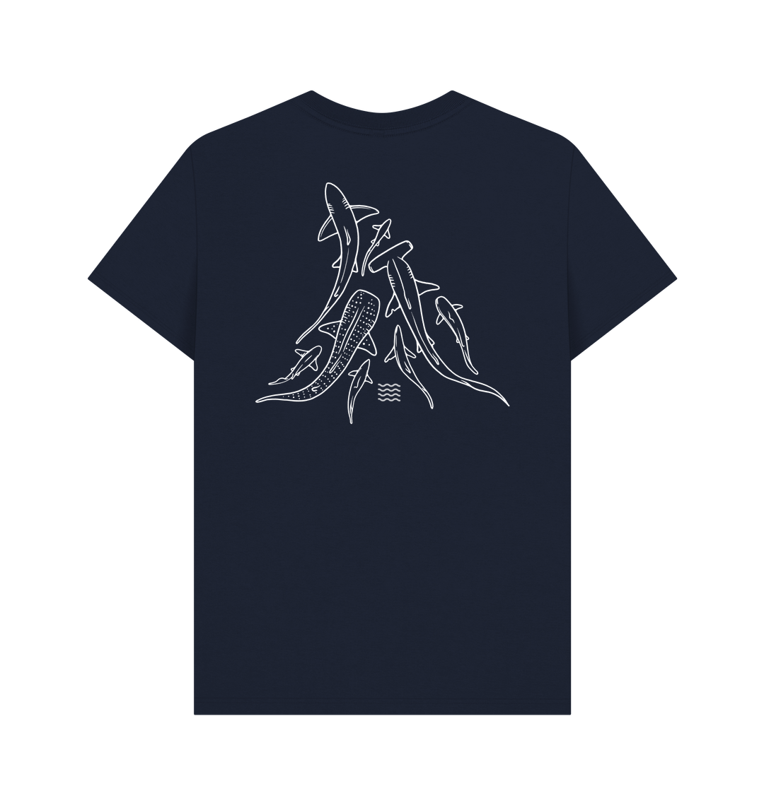 Navy Blue Printed T-shirt Back