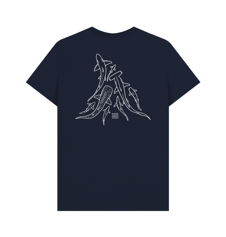 Navy Blue Printed T-shirt Back