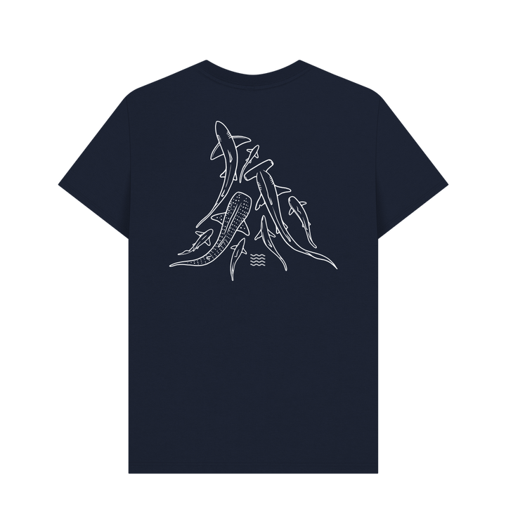 Navy Blue Printed T-shirt Back