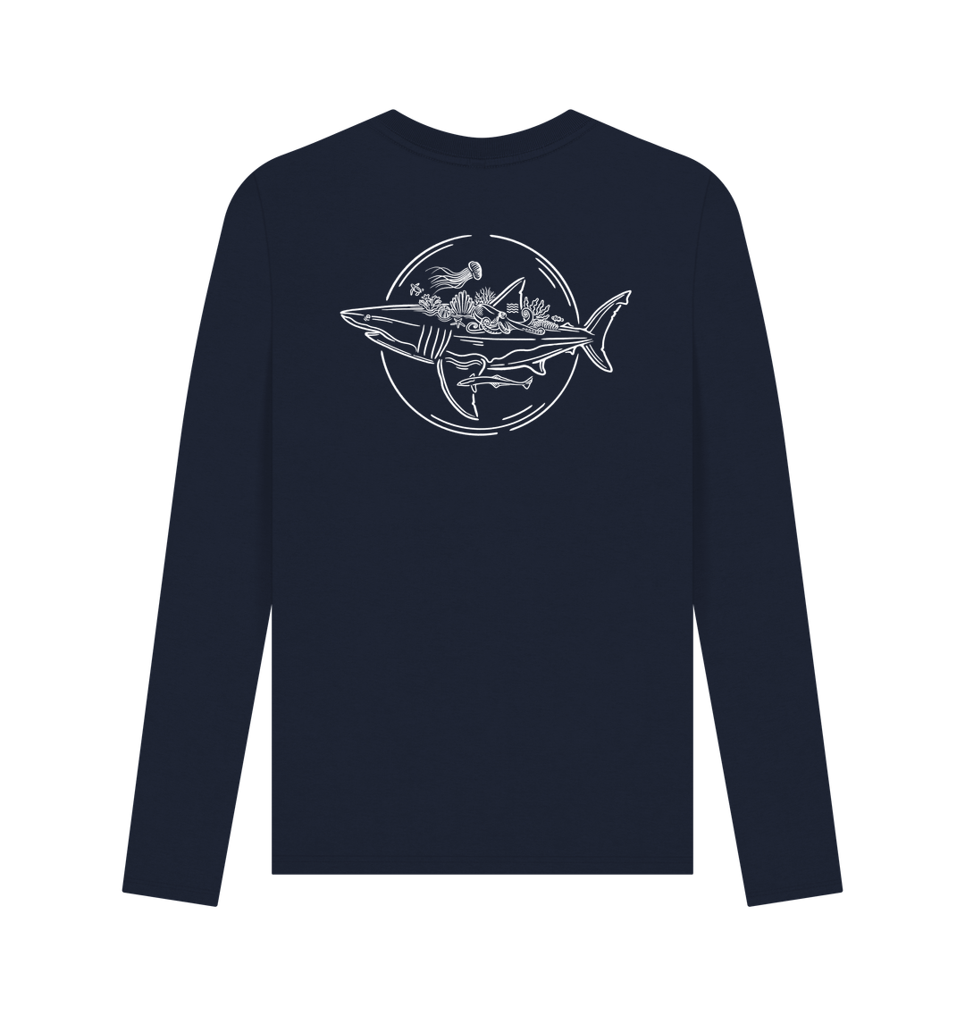 Navy Blue Printed Long Sleeve T Shirt