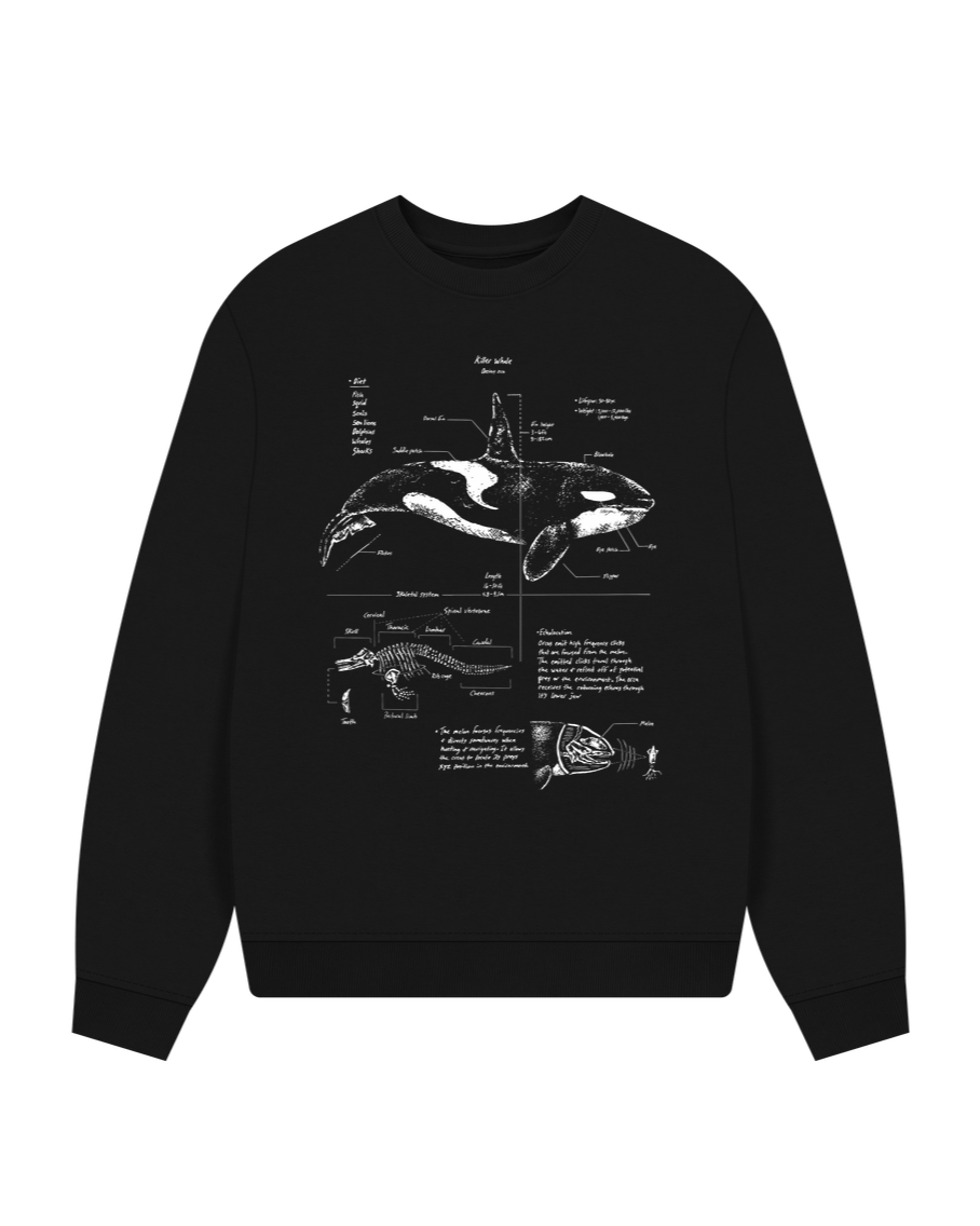 Black Orca Anatomy Women's Oversized Sweatshirt