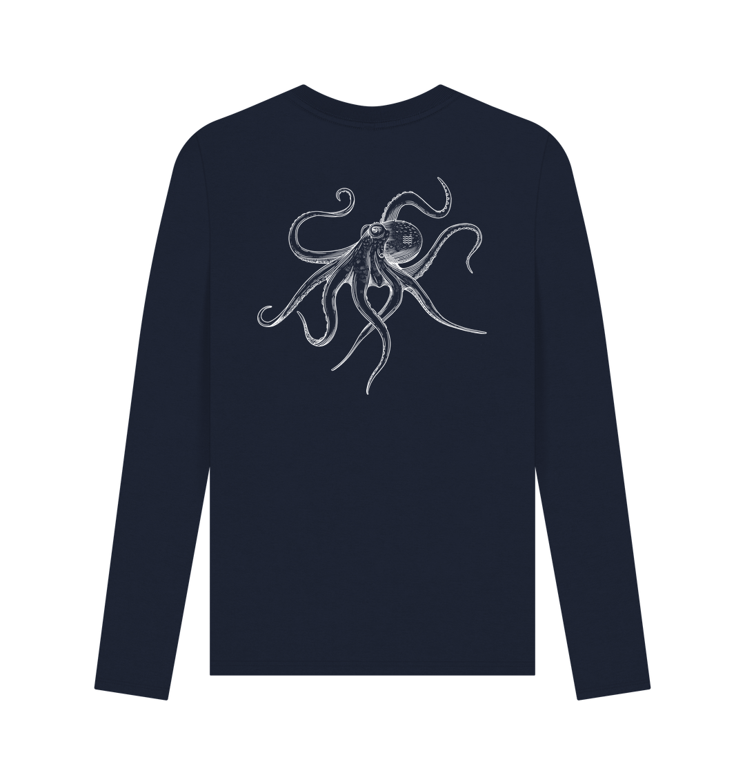 Navy Blue Printed Long Sleeve T Shirt