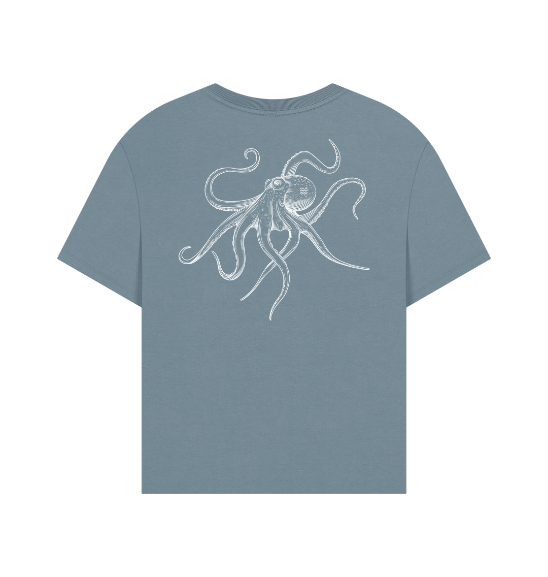 Stone Blue Printed T-shirt Back