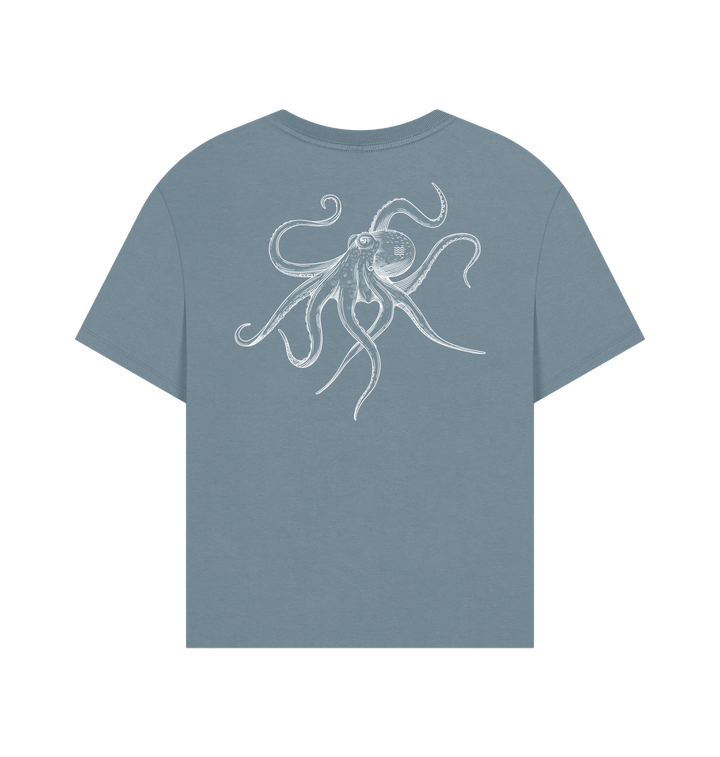 Stone Blue Printed T-shirt Back