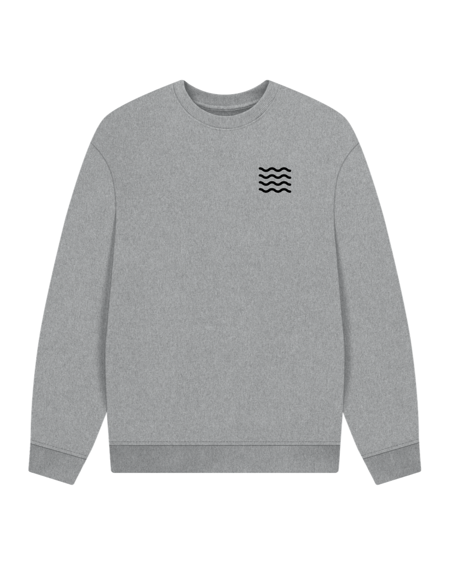 Athletic Grey Fins Oversized Sweatshirt \/ Black Version