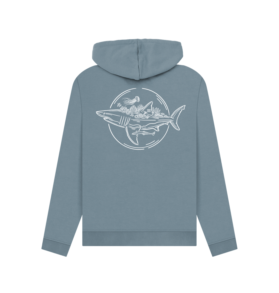 Stone Blue Printed Hoody