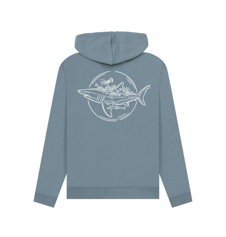 Stone Blue Printed Hoody