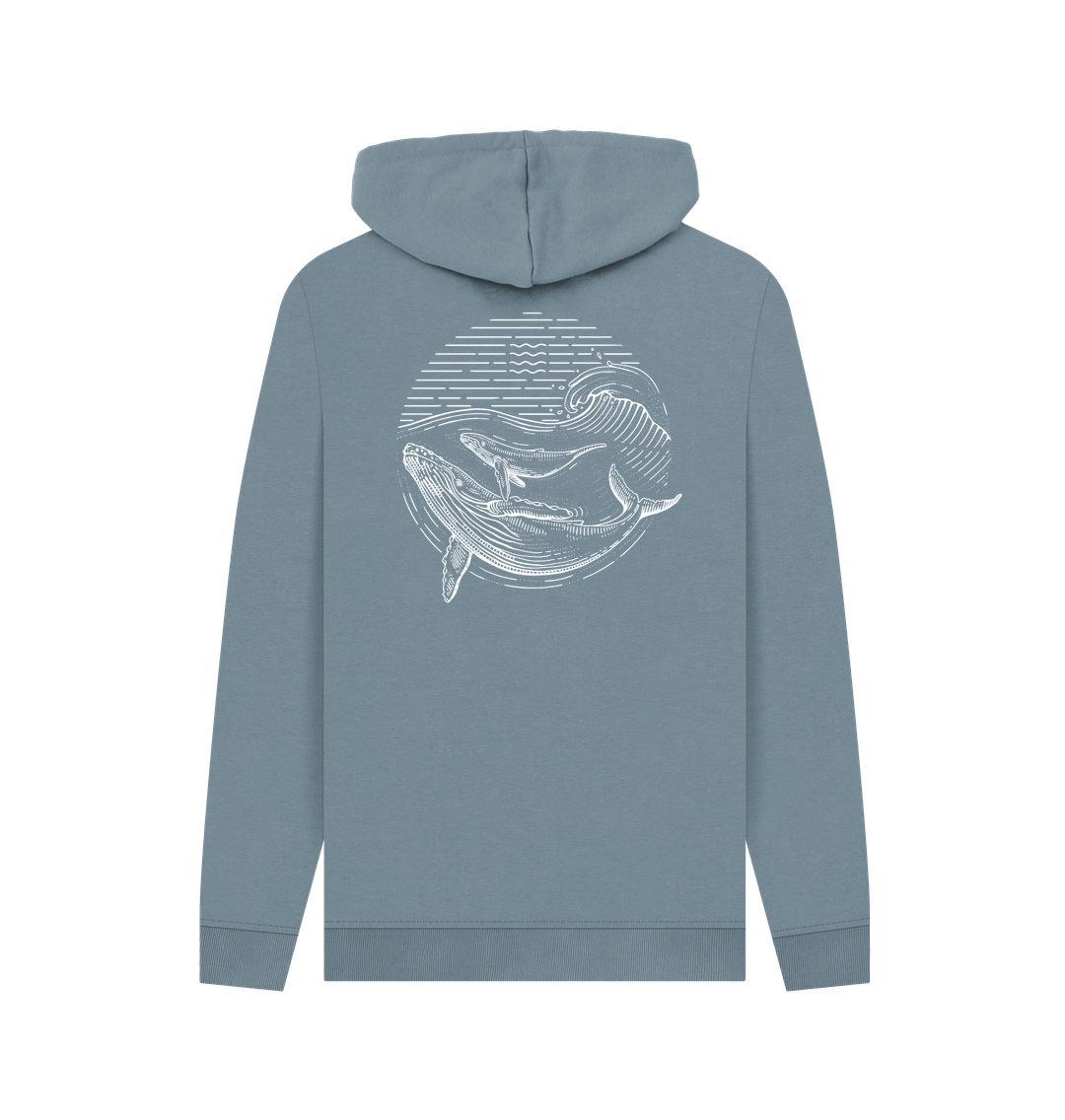 Stone Blue Printed Hoody